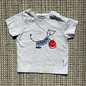 Jacadi White Kids T-Shirt with Dog Print